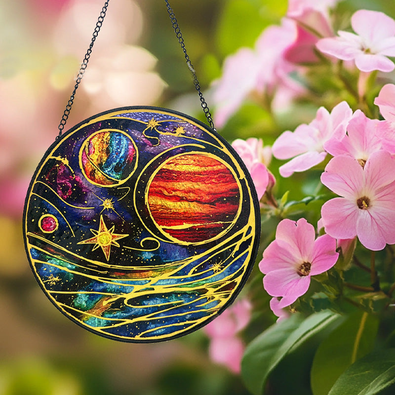 Colored Planet Glass Pendant
