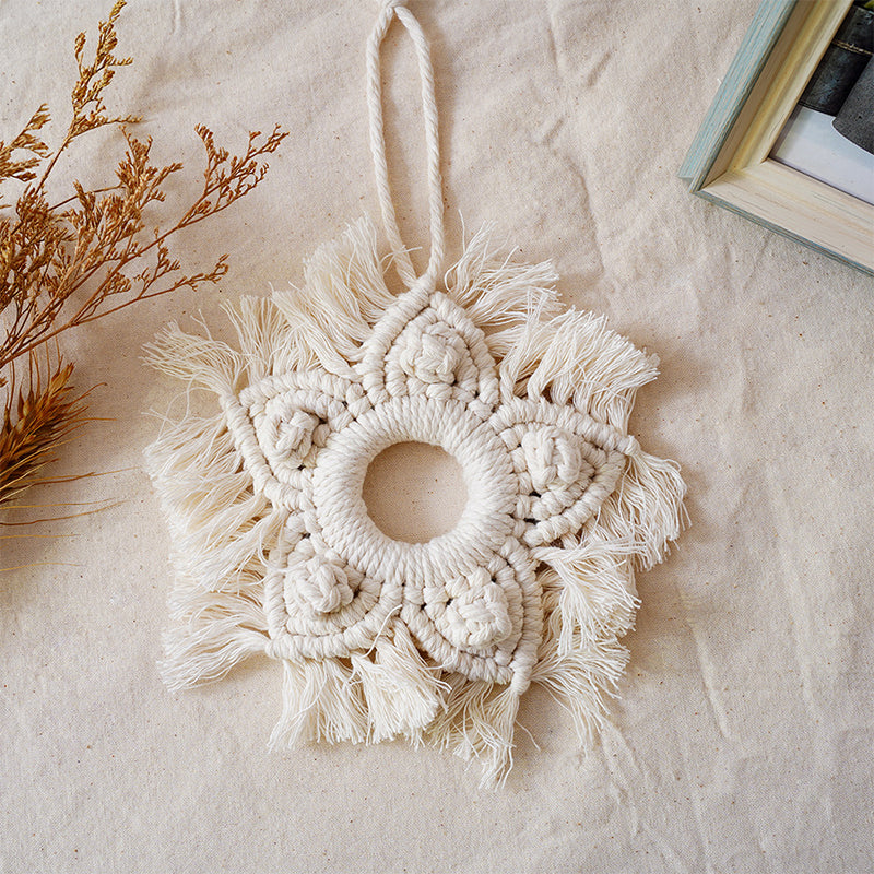 Hand-woven five-pointed star pendant