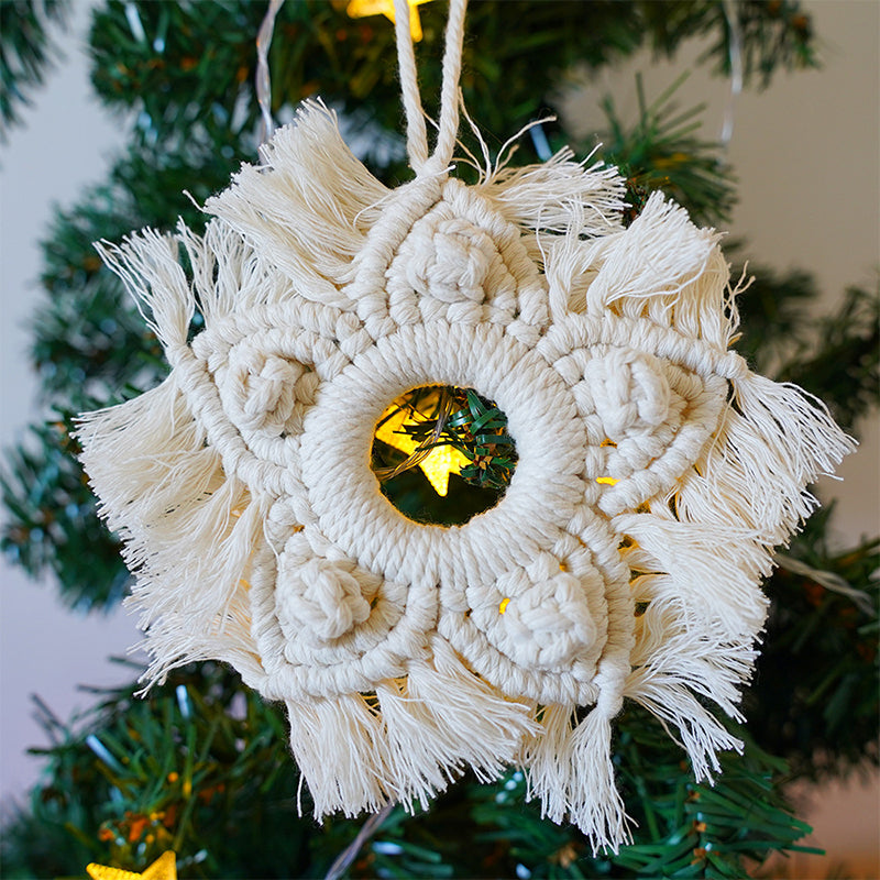 Hand-woven five-pointed star pendant