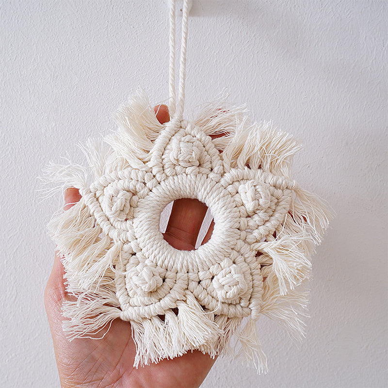 Hand-woven five-pointed star pendant