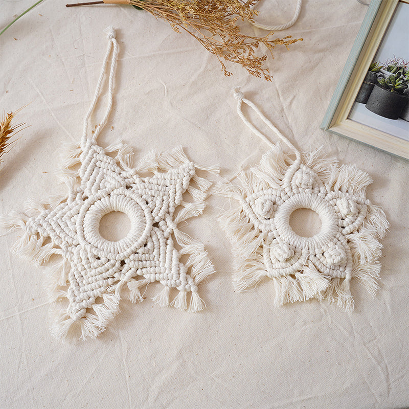 Hand-woven five-pointed star pendant