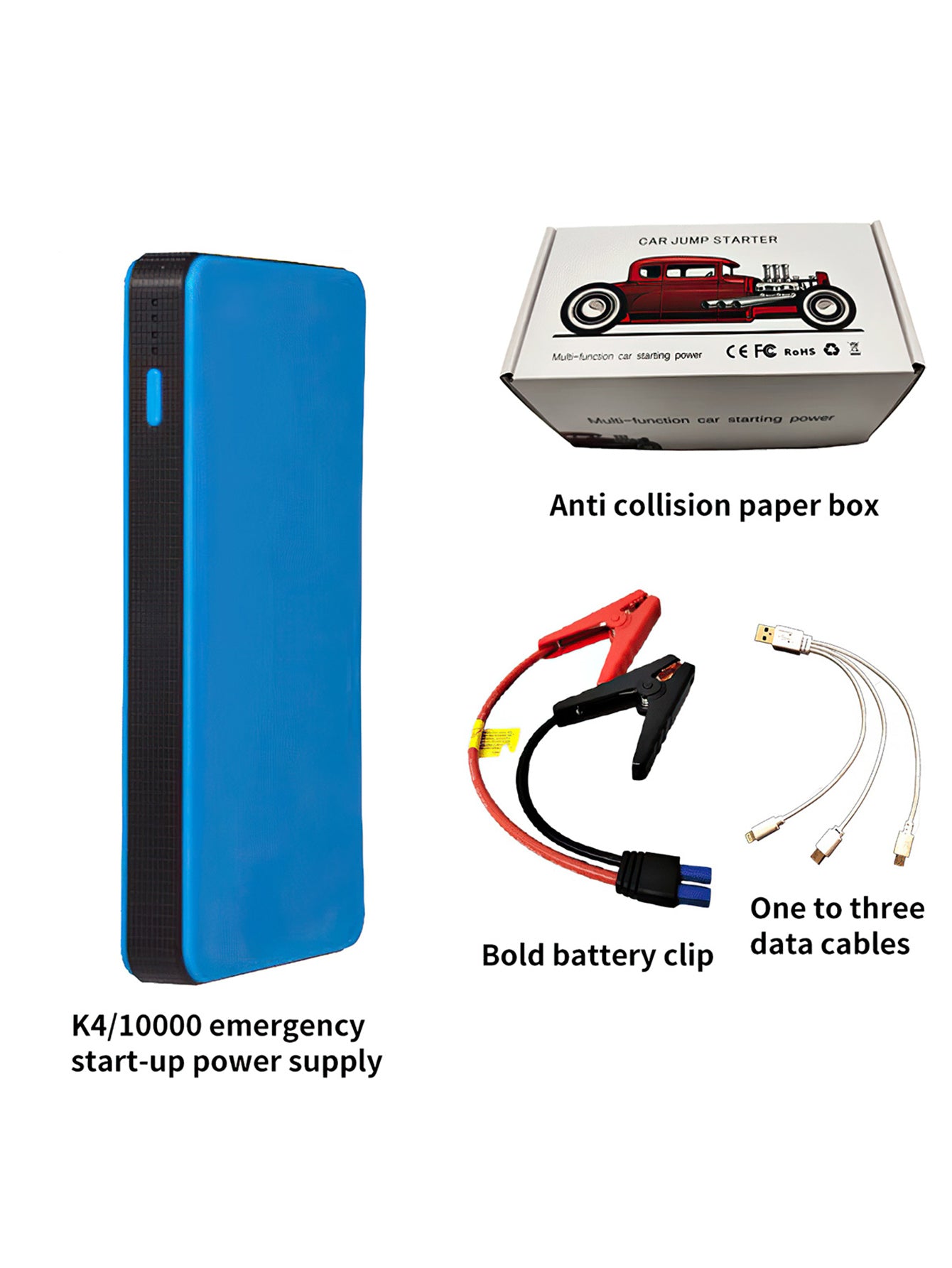 Product Introduction: Multifunctional 12V Car Jump Starter Power Bank for Men - 5 Colors