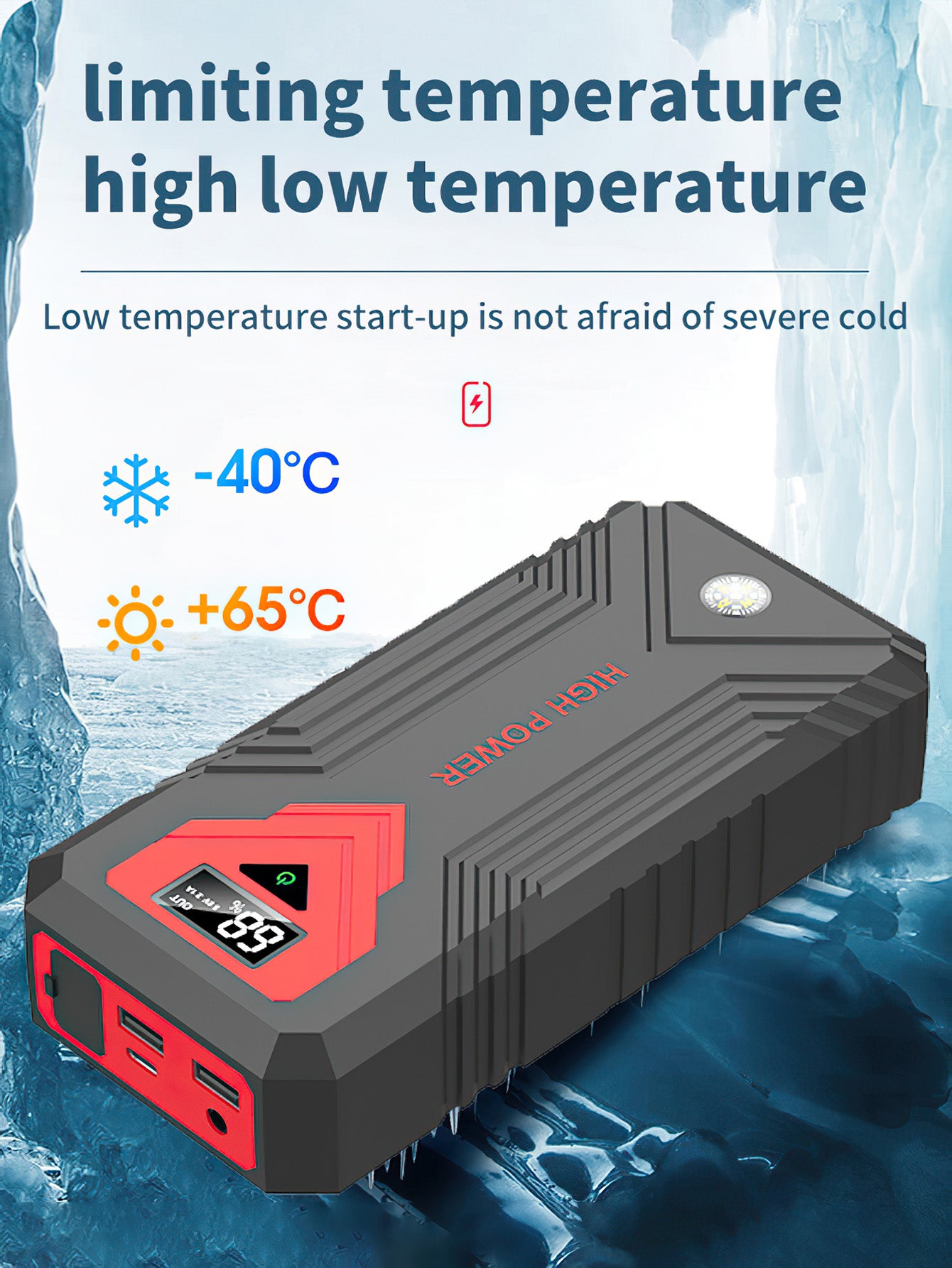 Car Emergency Jump Starter 12V High-Capacity Car Battery Rescue Power Bank