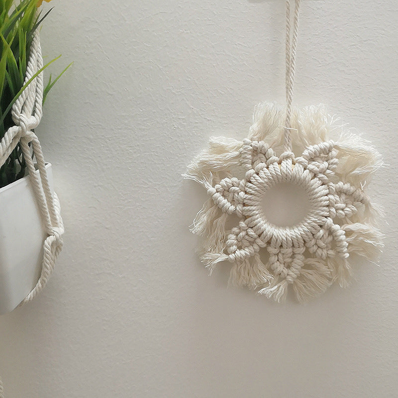 Hand-woven five-pointed star pendant