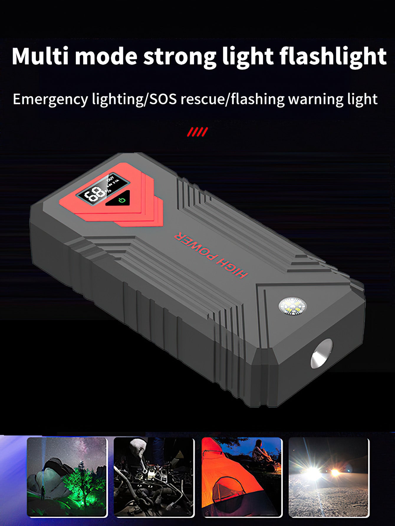 Car Emergency Jump Starter 12V High-Capacity Car Battery Rescue Power Bank