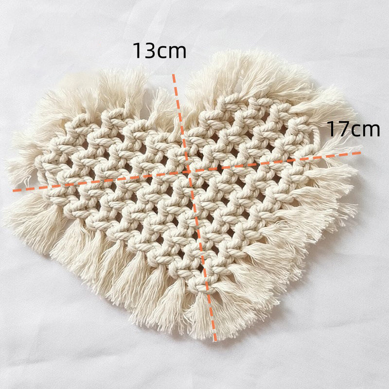 Hand-woven heart coasters