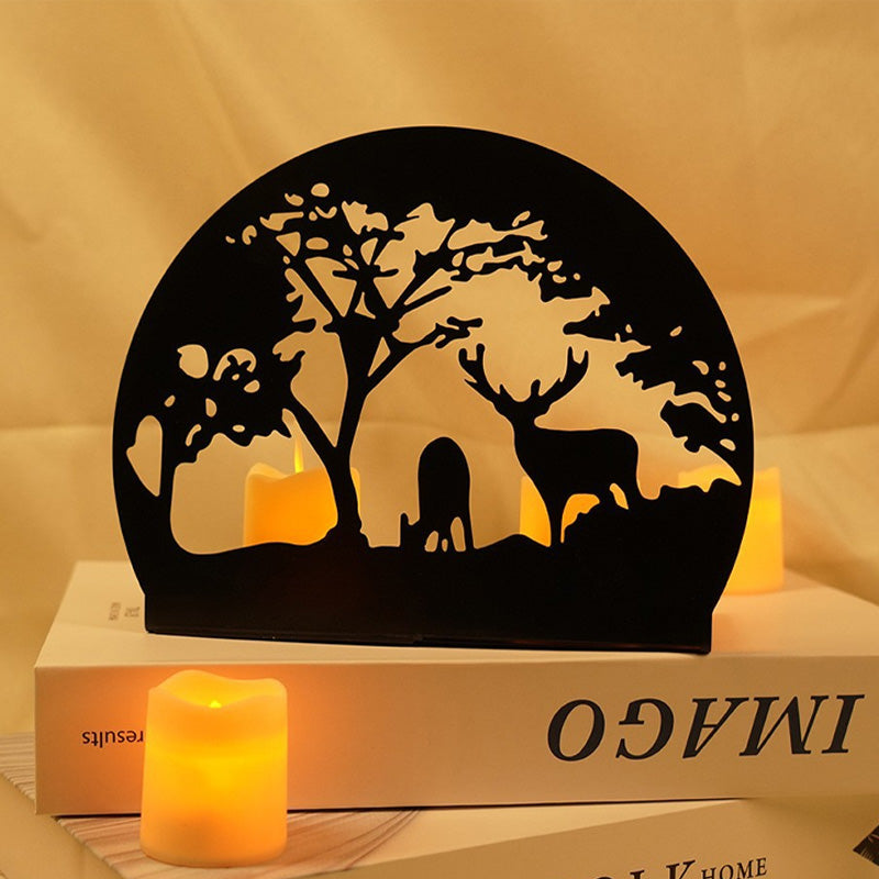 Simple wrought iron candlestick ornaments