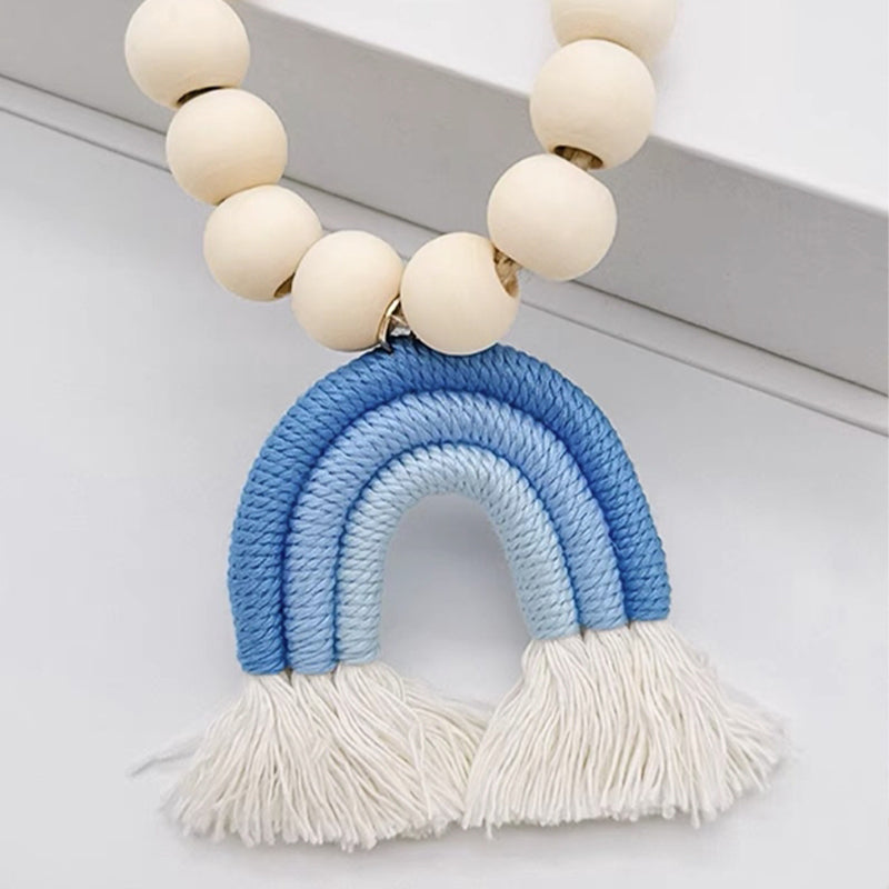 Punch-free rainbow tassel curtain tie