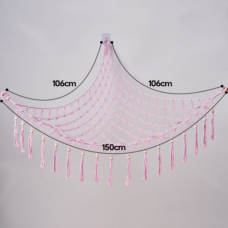 Hand-woven cotton rope net
