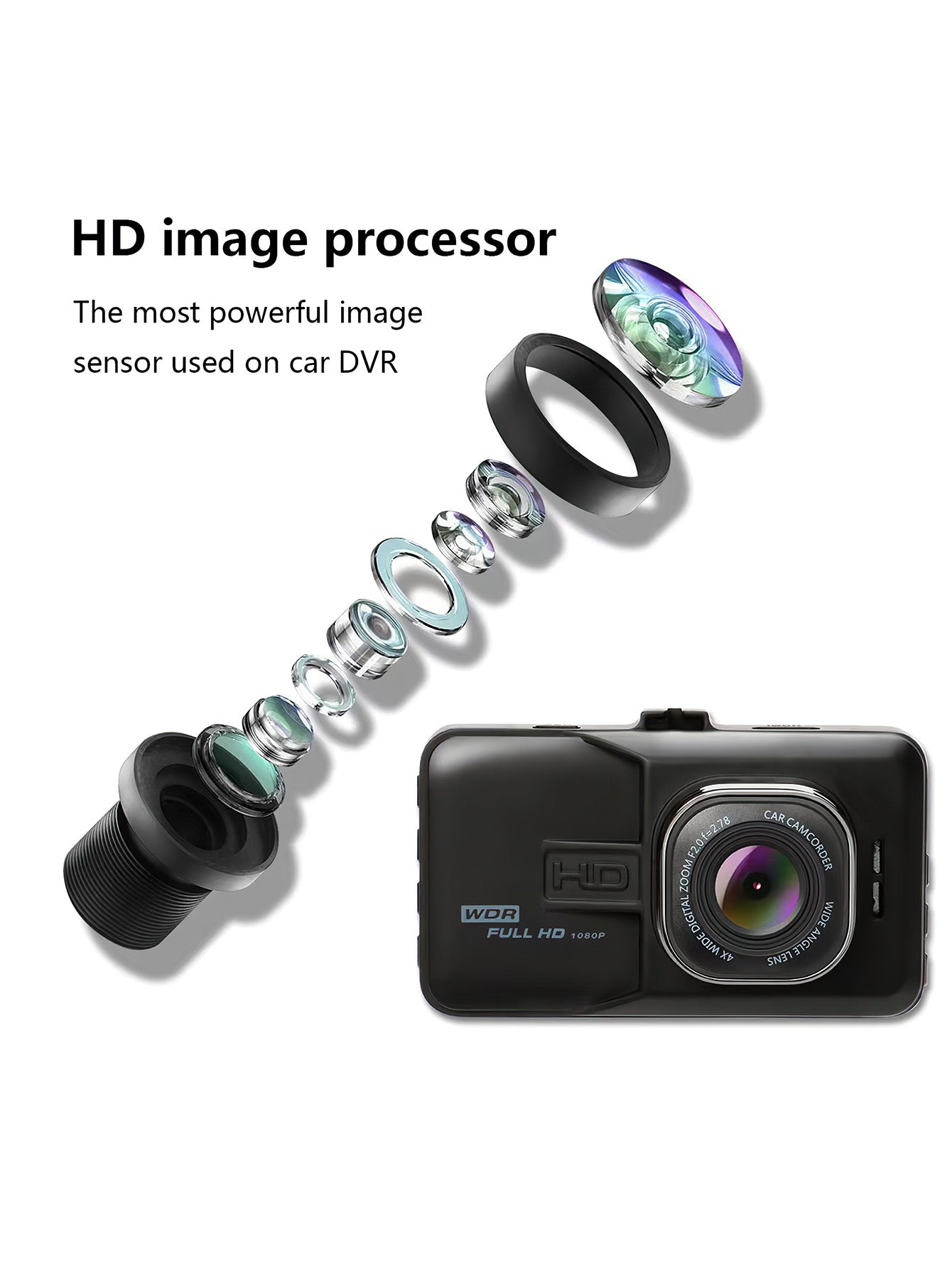 3.0-Inch Full HD Car Dash Cam with Wide-Angle Lens and Advanced Features