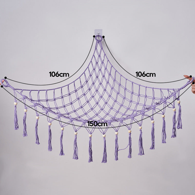 Hand-woven cotton rope net