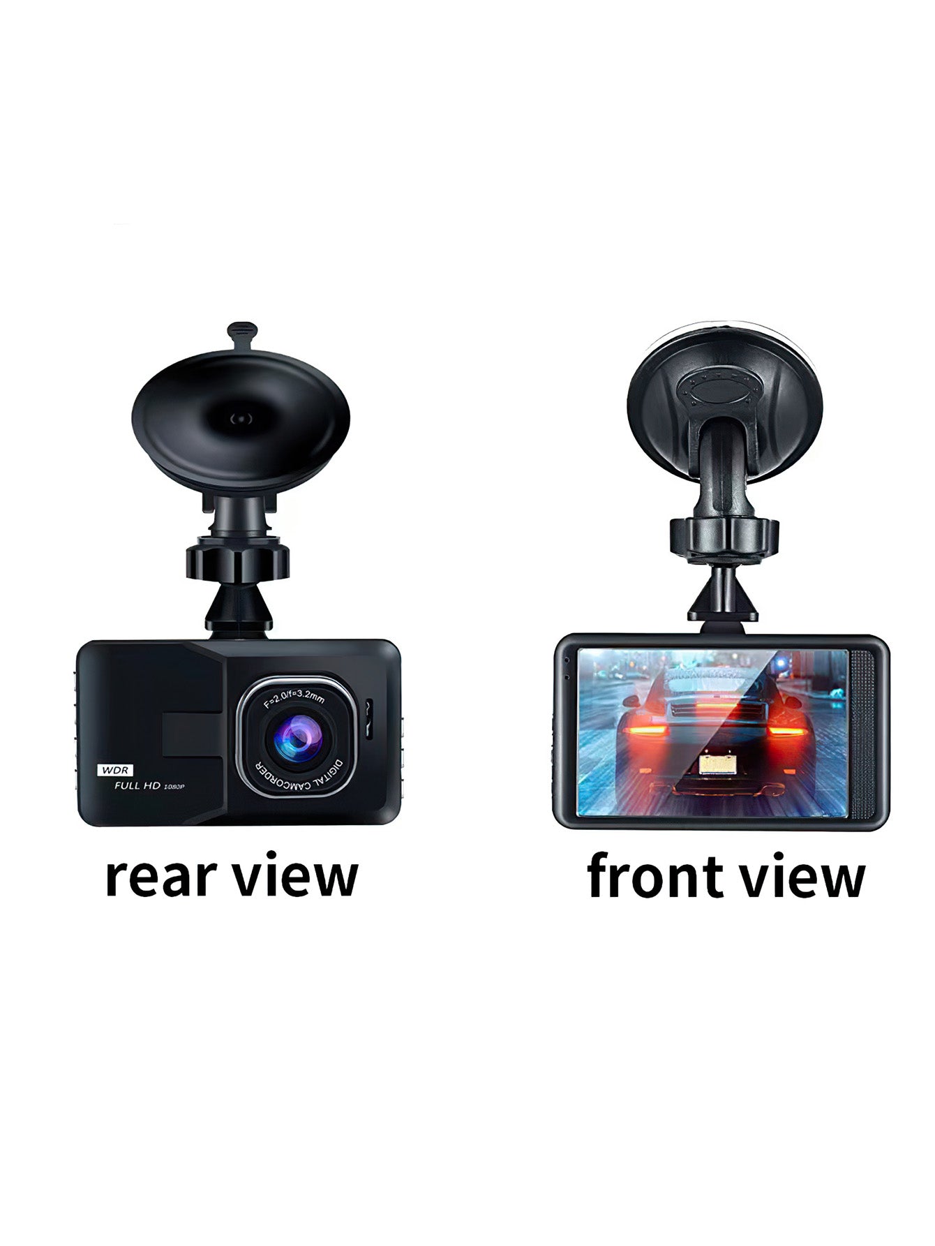 3.0-Inch Full HD Car Dash Cam with Wide-Angle Lens and Advanced Features