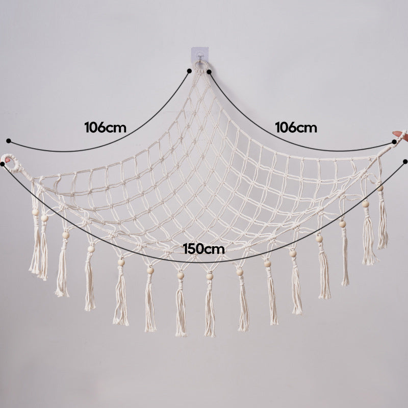 Hand-woven cotton rope net