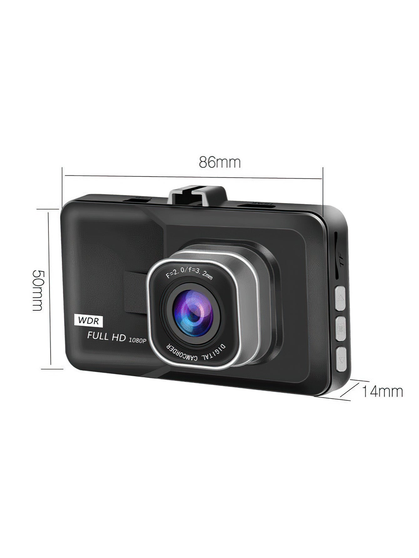 3.0-Inch Full HD Car Dash Cam with Wide-Angle Lens and Advanced Features