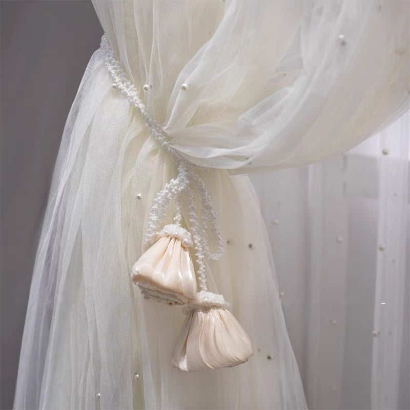rice bead gauze curtain tie