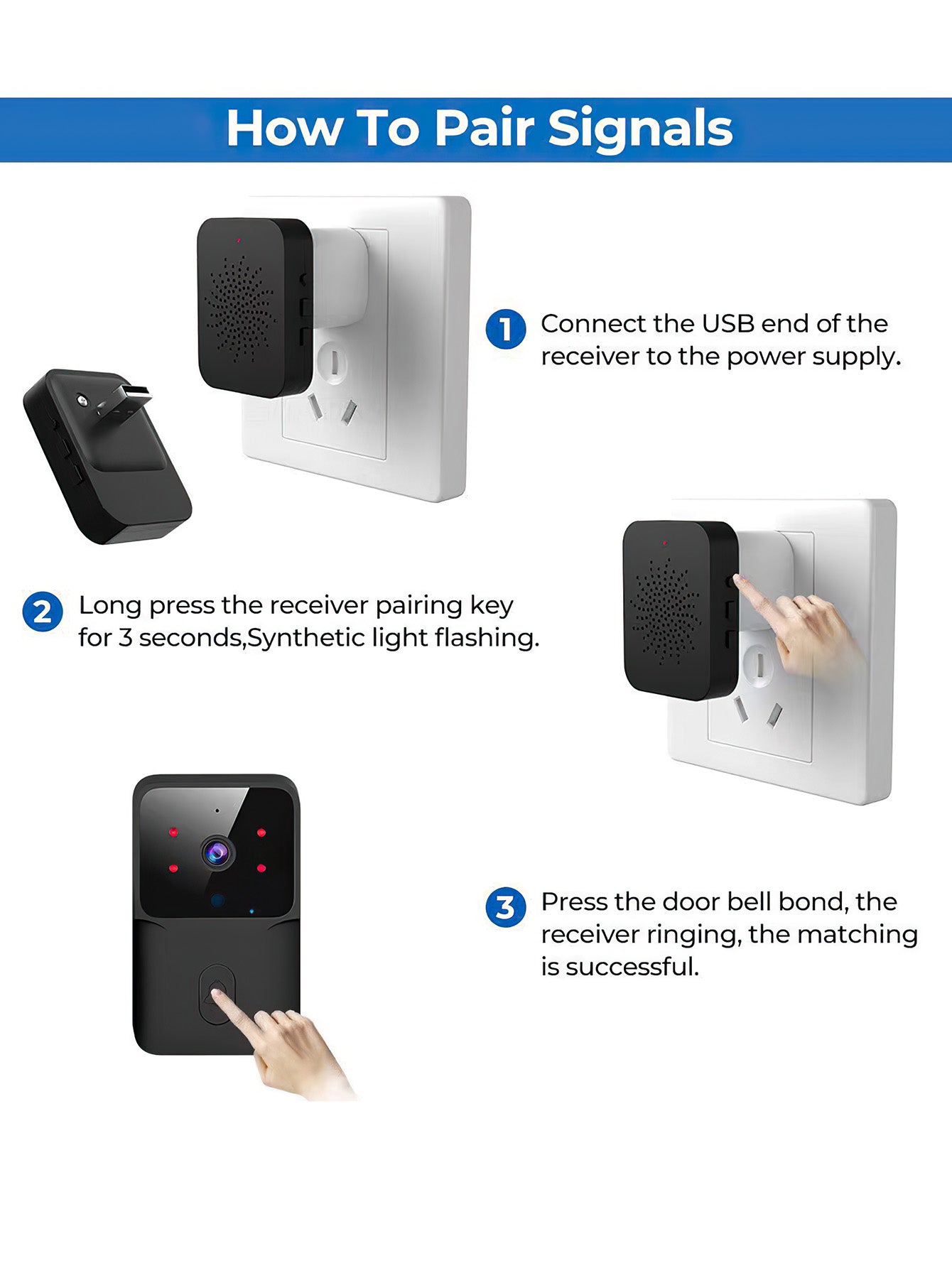 Intelligent visual WiFi doorbell, high-definition night vision, intercom doorbell -2 colors